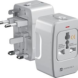 Portronics Juicemate 3 Universal Travel Adapter with 6A AC Socket Output,Universal AC Socket, All in One International Travel Fast Charging Adapter, Suitable for 200+ Countries US,UK,EU,AUS,Etc(White)-image-2