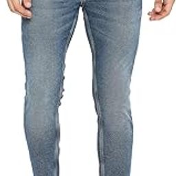 Men Mid Blue Cotton Stretch Super Slim Fit Tapered Length Clean Look Low Rise Jeans (Super Skinny)-image-2