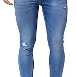 spykar Mid Rise Tapered Fit Blue Jeans for Men-picture-19