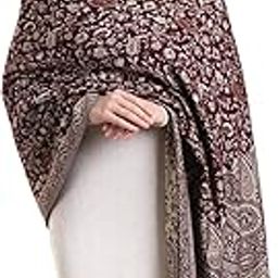 pashmina stole, Jamawar weave in beautiful paisley & floral, very soft fabric, stole, scarf, wrap.-image-36