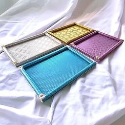 Multipurpose Wedding Gift Packing Tray | Decorative Saree Tray for Weddings & Celebrations | Suit Packing Basket |Shagun Tray|Wedding Platter for Saree Pack of 04-32
