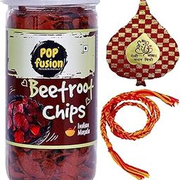 Popfusion Bhai Dooj Gift Healthy Beetroot Chips Masala 150gms with Bhai Dooj Silk Thread, Roli, Chawal, Chandan, Mishri in a Special Pack-image-19