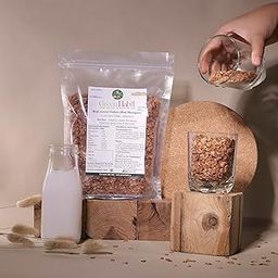 GreenHabit Millet Flakes - Nutritious and Gluten-Free Sorghum Cereal - High Fiber Breakfast Vegan (Red Jowar Flakes, 500 gm)-image-64