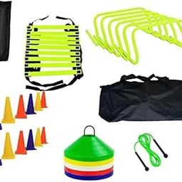 TASCO SPORTS Speed Training Kit – Agility Equipment Set with Ladder, Saucer Cones, Parachute, Hurdles, Cone Markers, Jump Rope & Carry Bag for Athletes & Sports Training-image-35