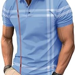 Men's Checkered Regular Fit T-Shirt (T471HS_NM_Sky Melange-image-21