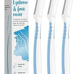 Sirona Reusable Face Razor for Women - 3 Razors (Blue)| Painless Facial Hair Removal | Eyebrow Shaper, Upper Lip, Forehead, Peach Fuzz, Chin, Sideburns & Dermaplaning Tool-picture-17