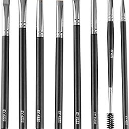 PAC Eye Series Synthetic Bristle Makeup Brush Set | Foundation, Blush, Eyeliner, Concealer, Eyeshadow Brushes with Makeup Brush Pouch | For Cream, Liquid And Powder Formulation - 8 Brushes-image-28