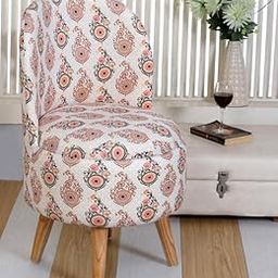 ShadowKart for Living|Pouffes for Sitting Printed|Foot Rest Wooden Foots|Make Up Dressing Side Table & Decoration, 32 Inch Height, More Pankh, Multi-Coloured-image-1