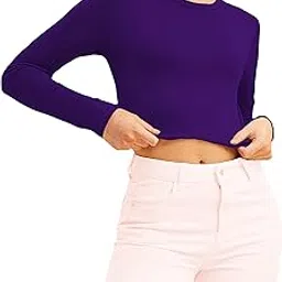 the blazze Women's Cotton Trendy Stretchable Boat Neck Regular Fit Long Sleeve Modern Wear Readymade Saree Blouses for Women L362-picture-40