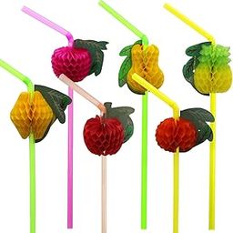 Fruit Drink Straws 9.45 Inch Fancy Mini Paper Umbrella Drink for Cocktail, Milkshake, Juice, Great for Valentine's Day Beach Party, Hawaiian Party (Pack of 20pc)-image-30