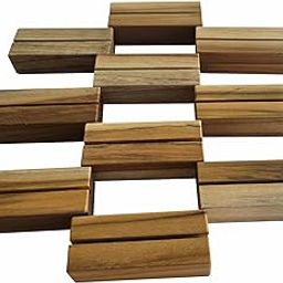 MIHAD Wood Place Card Holders, Rustic Table Number Holders, Food Labels for Party Buffet, Table Picture Display Stands, Stands Name Card Holder for Wedding, Party, Events, Decoration. (Set of 10)-picture-16