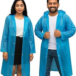 EVA Waterproof Raincoat, Unisex Long Hooded Poncho with Snap Buttons for Camping, Hiking & Travelling Raincoat-image-47
