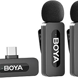 BOYA BY-V20 Lavalier Microphone Wireless, Mini Lapel Mic with Noise Cancelling Compatibale with Android/Type-C iPhone15, Laptop for YouTube Speaking Podcast Facebook Vlogging Video Recording-29