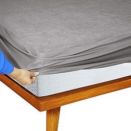 Feelme Mattress Cover Single Size 72x48 Waterproof Cotton Mattress Protector for Single Bed (72x48 Inch/ 6x4 Feet Grey) 210 GSM 100% Waterproof-image-17