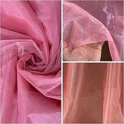 Twil NET Fabric- Dusty Pink (L:- 1/2/3/4/5 W:- 47 INCH) Super NET | Heavy and Shiny Material | Used to Make Kurti-Dress-Sari-Choli-Blouse-Skirts-Gowns-ONE Piece | Organza | Shimmer (1 Meter)-image-67