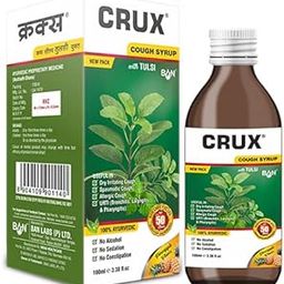 Crux Cough Syrup 100 ml | Goodness Of Tulsi, Pippali & Satpudina Herbs | Relief from Throat Issue, Chest Congestion & Cold | Non-Drowsy Ayurvedic Cough Reliever For Kids & Adults | All Types of Cough-picture-15