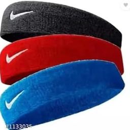 Generic Unisex-Adult Sports Headbands, Set of 3, Black, Red, Blue-image-71