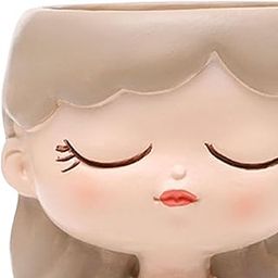 TRENDIVIBE Girl Figurine Planter Pot Cute Plant Container for Balcony Housewarming Gift Swan-image-18