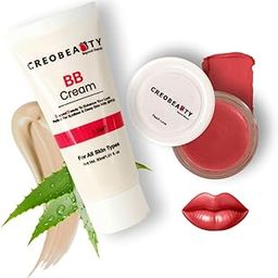 Nourishing BB Cream Light SPF 15 and Lip & Cheek Tint Combo | Long Lasting Nourishment | Hydrates Dry Lips | Flushing Glow | For a Natural Makeup Look, Suitable For All Skin Types (Peach Love)-7