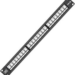 MX Patch Panel 24 Port Cat 5e Patch Panel with I/O Without Shutter Cable Management System RJ45 Ethernet Wallmount OR RackMountable Network Patch Panel-11
