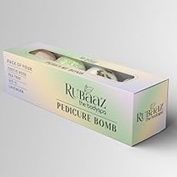 Rubaaz Pedicure Bomb Set, Pack of 4 Bath Bombs with Exotic Rose, Tea Tree, Vitamin C, and Lavender-image-70