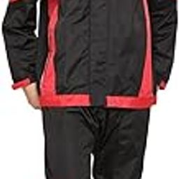 Raincoat for Men with Adjustable Hood, Waterproof Pant and Carry Pouch | Reflective Print | Double Layered Tapping Rubberized Fabric | Durable & Lightweight Rainsuit-image-69