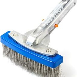 Aquatix Pro Heavy Duty Pool Brush, Durable 5" Swimming Pool Cleaner Brush Best for Tackling Algae & Stubborn Stains, Aluminium Handle & Stainless Steel Bristles, Suitable for Concrete a-picture-29
