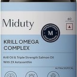 Miduty Antarctic Fish Krill Oil - Triple Strength Omega 3 Capsule With Astaxanthin- Antioxidant - EPA & DHA - For Joints - Heart - Liver Krill Omega 3 Supplement 60 Softgel-6