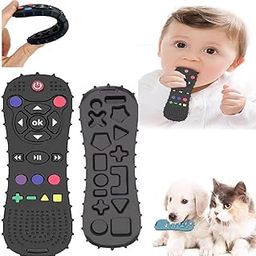 SWOPPLY Silicone Remote Teether Teething Gums for 3+ Month Baby & Toddlers, Teething Toys for Babies Helps Biting Skills Development, Colour & Shape Recognition, Food Grade Silicone BPA-Free, Safe & Soft Textured Teething Toy-image-49
