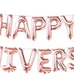 Shimmers Rose Gold Happy Anniversary Foil Balloon Banner – 16 Inch Letter Balloons for Anniversary Party Decorations, Engagement, Couple Celebration, Wedding Decor-image-22