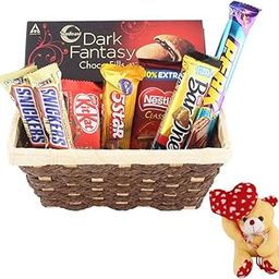 SFU E Com Gift Hamper For Chocolate Lovers | Valentine Heart Teddy Bear With Chocolate Combo | Valentine Chocolate Hamper | 454-picture-4