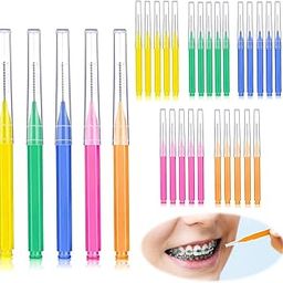HANNEA® 30pcs/Set Interdental Brushes, Interdental Brush Angle, Angled Dental Brush for Teeth Oral Dental Care Brush Cleaning Tool with Tip Covers Multicolour-8
