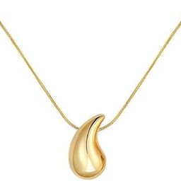 Chunky Teardrop Pendant Necklace for Women | Statement Gold Teardrop Pendant | Lovely Gift-image-99