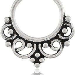 Pure 925 Sterling Silver Septum Nose Rings For Women - Non Pierced nose (SS-NR-11)-image-40