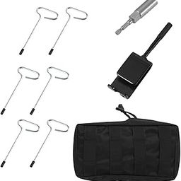 SAZ DEKOR Ice Anchor Drill Adapter Tent Stakes for Setting up Ice Fishing Shelter Tent 6 Small ice Spikes with Sleeve-image-44