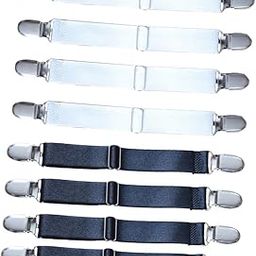 MERISHOPP 8 Bed Sheet Grippers Suspenders Fastener Clips Straps 2 Headed Black + White|Home & Garden|Bedding|Bedding-image-61