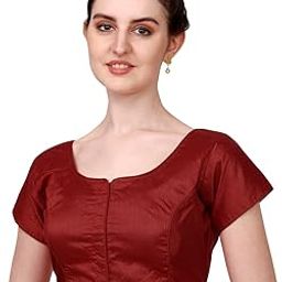 Women's Phantom Silk Short Sleeves Readymade Saree Blouse-image-61