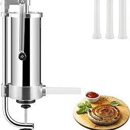 SHIPLORD® Vertical Sausage Stuffer - 1.5/3L Capacity Food Filler with 3 Tubes for Effortless Sausage Making at Home-image-7