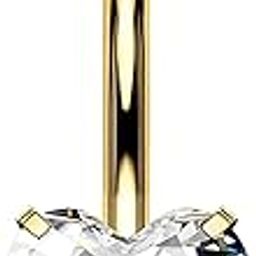 Gold Plated 'Beat of the Glow in a Love Show' Crystal Heart Charm Belly Button Navel Ring for Women and Girls (BB0211) 1 Pc-image-68
