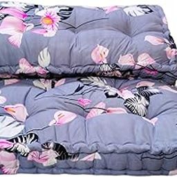 Deevine Craft Soft Thick 5-Inch Cotton Box Mattress | Gadda Medium Firm Soft Cotton Multicolour Mattress | Cotton Box Rectangle Type Single Bed Mattress (3X6 ft or 72X36X5 Inches) Grey Floral Print-image-37