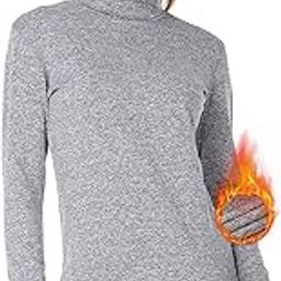 Thermal Top for Women Turtleneck Shirt Long Sleeve Undershirt Ultra Soft Fleece Lined Base Layer-picture-15
