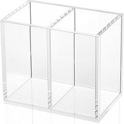 Acrylic Pen Holder (2 Compartments) (Gold)-12