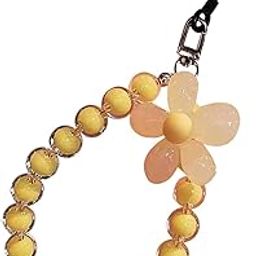 CALANDIS™ Mobile Phone Charm Lanyard Handmade Cute Flowers Beads Strap for Women Girls Yellow | Straps & Charms | Cell Phone Accessories-image-98