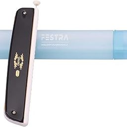 BLUEBERRY R-2403 Professional Harmonica Mouth Organ - 24 Holes Key of C with Case for Professional Players, Beginners, Students, and Kids (Black)-image-2