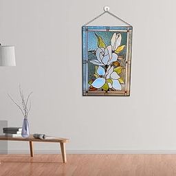 LICHTS Stained Glass Rectangle Window Panel Suncatcher Wall Decor Magnolia-image-19