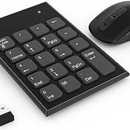 Wireless Tenkey Mouse Set, 2.4Ghz Wireless Numeric Keypad and 800|1200|1600DPI Adjustment, Wireless Mouse Set with One USB Receiver, Number Pad Small Numeric Keyboard-0