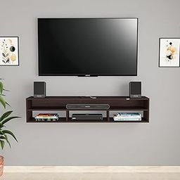 DAS August Wall Mount Engineered Wood TV Entertainment Unit/Tv Rack Set to Box Stand with Wall Shelves for Living Room Flowery Wenge Finish (Ideal for up to 55") Screen-picture-17