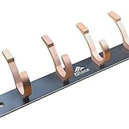 ELITONE Heavy-Duty Aluminum 'S' Type Hook Rail with 6-Hooks for Walls of Bathroom/Kitchen/Door–Hook Rail Bar for Clothes Hanger/Towel Bars/Keys(Pack of 2,Z Black + Rose Gold)-picture-13