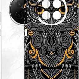 AtOdds Mobile Skin Sticker Wrap | Compatible for Oppo F29 PRO (5G) | Scratchproof Matte Finish | Full Coverage for All Sides & Camera Protection (Black-Owl)-image-44