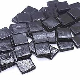 Coral Solid Black HK049 Glass Mosaic 15x15mm tiles 100 gm pack-image-13